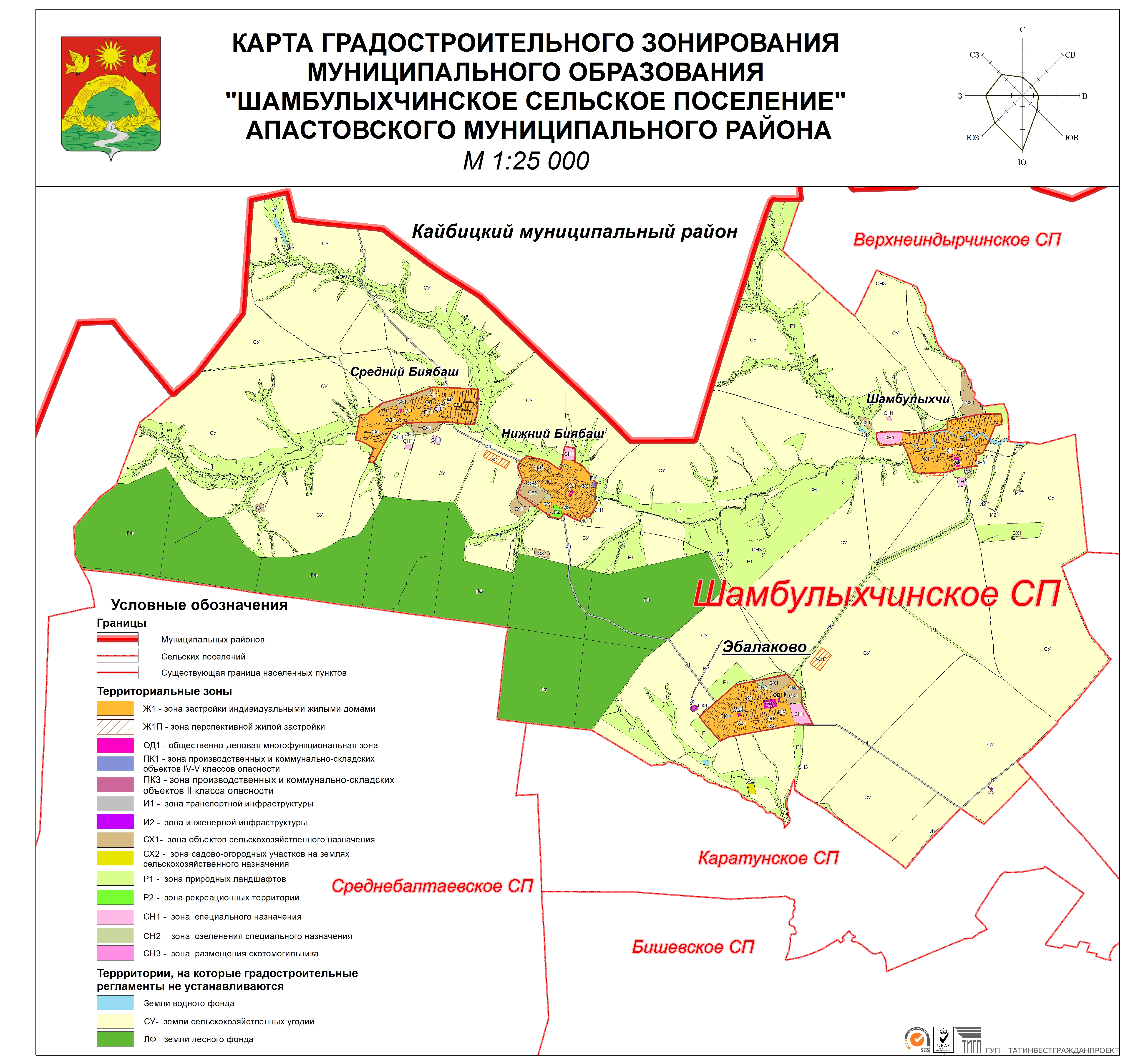 Карта кайбицкого района с деревнями